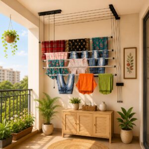 Ceiling mounted cloth hanger